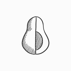 Image showing Avocado sketch icon.