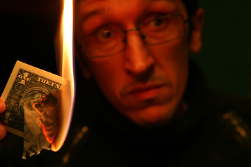 Image showing Dollar in Fire