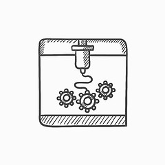 Image showing Tree D printing sketch icon.