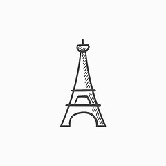 Image showing Eiffel Tower sketch icon.