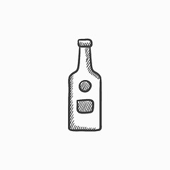 Image showing Glass bottle sketch icon.