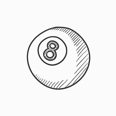 Image showing Billiard ball sketch icon.