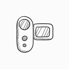 Image showing Digital video camera sketch icon.