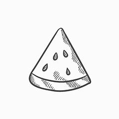 Image showing Watermelon sketch icon.