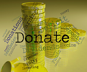 Image showing Donate Word Shows Contributions Give And Supporter