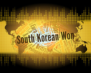 Image showing South Korean Won Means Foreign Exchange And Coinage