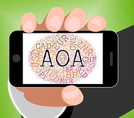 Image showing Aoa Currency Represents Worldwide Trading And Coinage