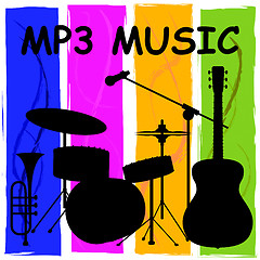 Image showing Mp3 Music Showing Melody Listening And Sound Track