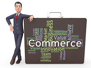 Image showing Commerce Words Represents Sell Trade And E-Commerce