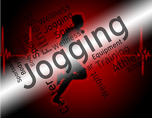 Image showing Jogging Word Shows Exercise Workout And Health