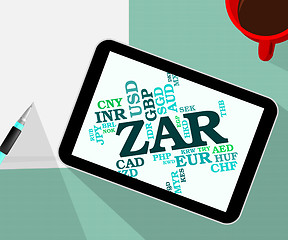 Image showing Zar Currency Represents South Africa Rand And Banknotes