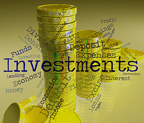 Image showing Investments Word Indicates Words Savings And Text