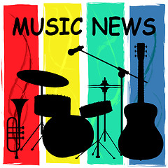 Image showing Music News Means Social Media And Audio