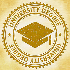 Image showing University Degree Represents Tutoring Qualification And Educating
