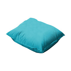 Image showing close up of a blue pillow