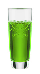 Image showing Green fruit flavor soft drinks whit soda water