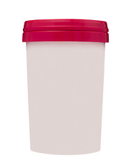 Image showing Red food plastic container isolated 