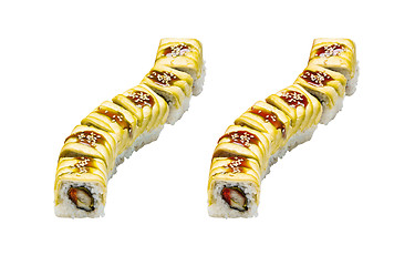 Image showing eel sushi roll isolated