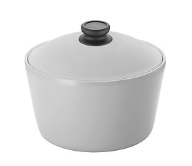 Image showing big stainless steel saucepan