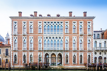 Image showing 300 years old venetian palace facade from Canal Grande