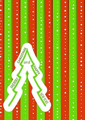 Image showing christmas background with green and red stripes