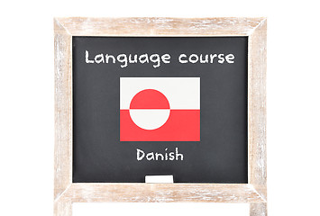 Image showing Language course with flag on board