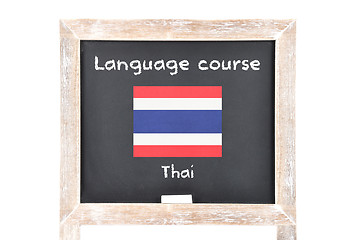 Image showing Language course with flag on board