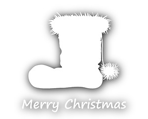 Image showing Merry Christmas with santa boots