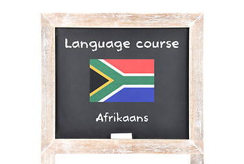 Image showing Language course with flag on board