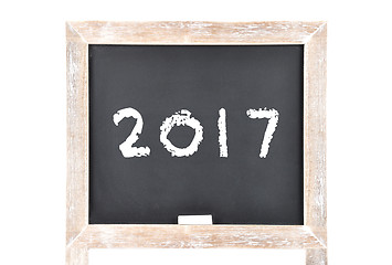 Image showing School year 2017 on blackboard
