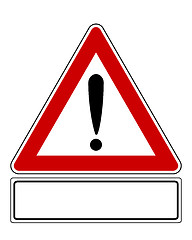 Image showing Attention sign with exclamation mark and added information