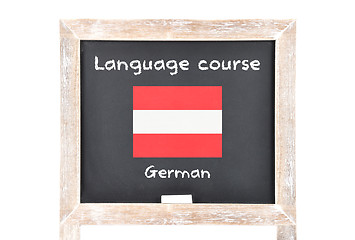 Image showing Language course with flag on board