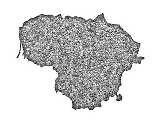 Image showing Map of Lithuania on poppy seeds