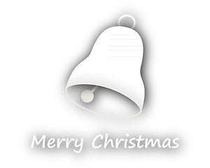 Image showing Merry Christmas with bell on white