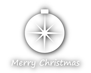 Image showing Merry Christmas with ball on white