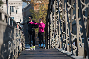 Image showing young  couple jogging