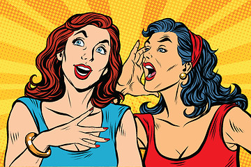 Image showing two girls pop art scream