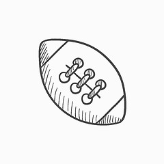 Image showing Rugby football ball sketch icon.