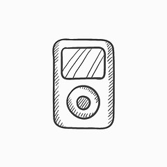 Image showing MP3 player sketch icon.