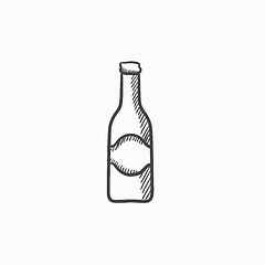 Image showing Glass bottle sketch icon.