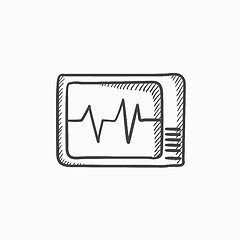 Image showing Heart monitor sketch icon.