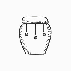 Image showing Drum instrument sketch icon.