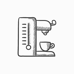 Image showing Coffee maker sketch icon.