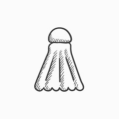 Image showing Shuttlecock sketch icon.