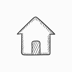 Image showing House sketch icon.