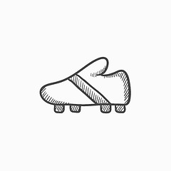 Image showing Football boot sketch icon.