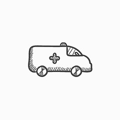 Image showing Ambulance car sketch icon.