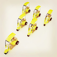 Image showing scooters. 3D illustration. Vintage style.