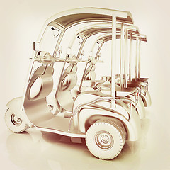 Image showing scooters. 3D illustration. Vintage style.