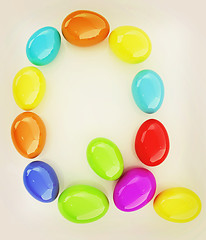 Image showing Alphabet from colorful eggs. Letter \